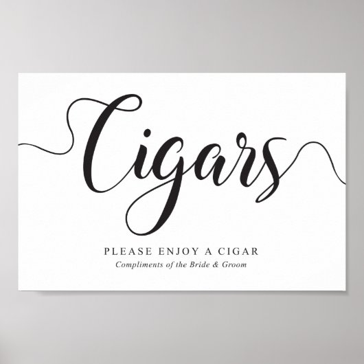 Sigaren teken. Free Complimentary Cigars Wedding Poster (Voorkant)
