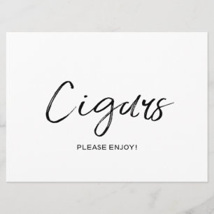 "Sigaren" Trouwbord   Stijlvol Handlettertype Kaart