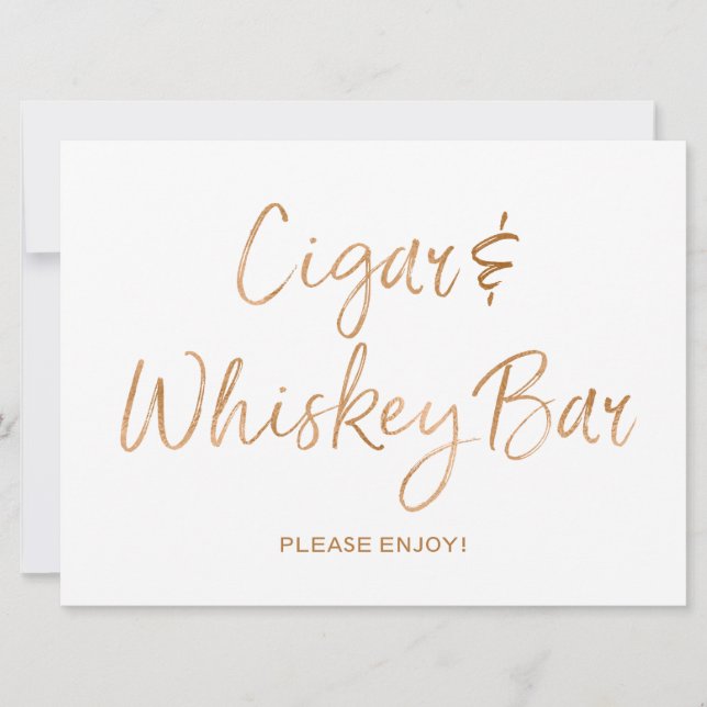 Sigaren & Whiskey Bord Bruiloft | Stijlvolle Goude (Voorkant)