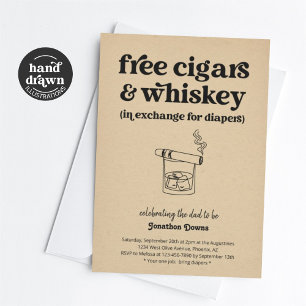 Sigaren Whiskey Luier Feestje Funny Mannen Vader S Kaart