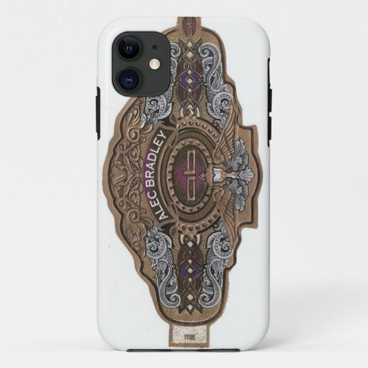 Sigarenband van een Alec Bradley "Tempus" sigaar, Case-Mate iPhone Case (Achterkant)