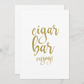 Sigarenbar Goud Glitter Betaalbaar Trouwbord Kaart (Voorkant / Achterkant)