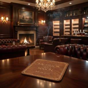 Sigarenbar Thema Jonggezellenfeest Bier Onderzetter