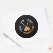Sigarendoos Gitaar Build Play Herhaal CBG Ronde Sticker (Envelop)