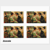  sigarendoos kunst rechthoekige sticker (Vel)