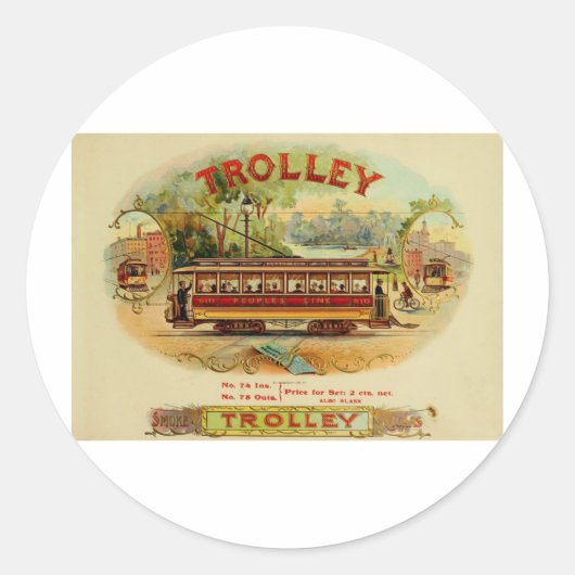  sigarendoosetiket TROLLY Ronde Sticker (Voorkant)