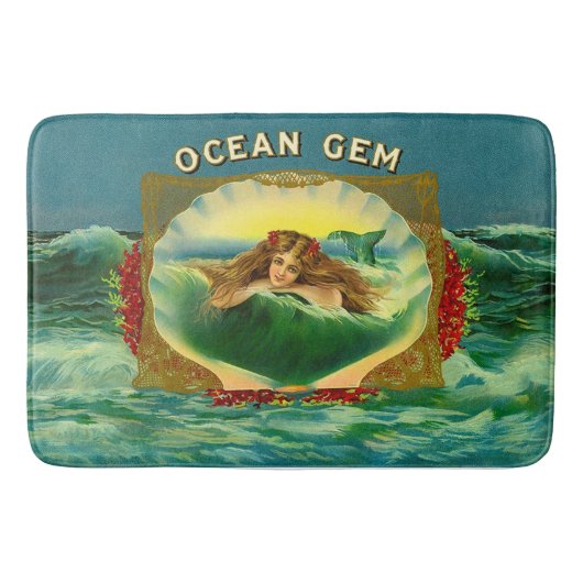 Sigarenetiket Ocean Gem mermaid Badmat (Voorkant)