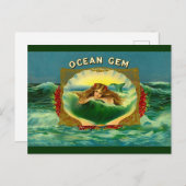 Sigarenetiket Ocean Gem mermaid Briefkaart (Voorkant / Achterkant)