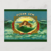 Sigarenetiket Ocean Gem mermaid Briefkaart (Voorkant)