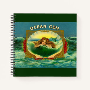 Sigarenetiket Ocean Gem mermaid Notitieboek
