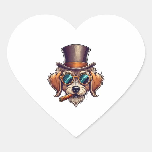 sigarenhond hart sticker (Voorkant)