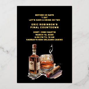 Sigarenkamer vrijgezellenfeest folie uitnodiging