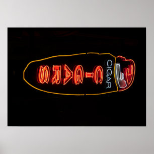 Sigarenwinkel Neon Licht Reclameposter Poster