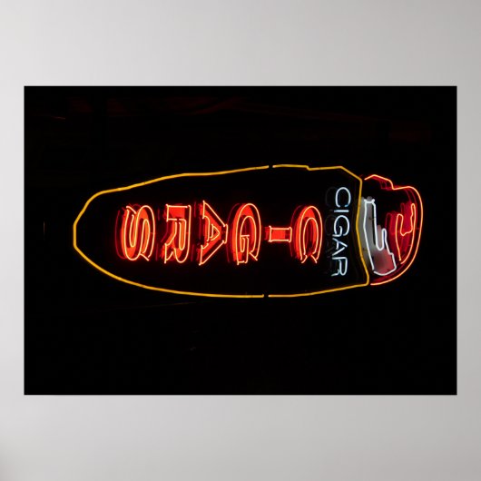 Sigarenwinkel Neon Licht Reclameposter Poster (Voorkant)
