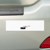 Sigarette op asbak boven wit bumpersticker (Op auto)