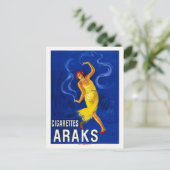 Sigaretten Araks Vintage Poster Cappiello Leonetto Briefkaart (Staand voorkant)