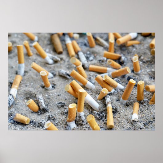 Sigaretten in asbak buiten poster (Voorkant)