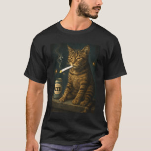 Sigaretten Kitten Drinken Roken Kat Meme Stom T-shirt