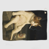 Sigaretten Kitten Grappige Roken Kat Gen Z Meme Golfhanddoek (Horizontaal)
