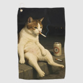Sigaretten Kitten Grappige Roken Kat Gen Z Meme Golfhanddoek (Voorkant)