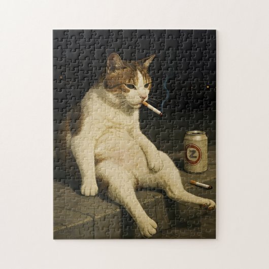 Sigaretten Kitten Grappige Roken Kat Gen Z Meme Legpuzzel (Verticaal)