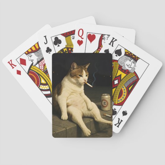 Sigaretten Kitten Grappige Roken Kat Gen Z Meme Pokerkaarten (Achterkant)