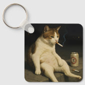 Sigaretten Kitten Grappige Roken Kat Gen Z Meme Sleutelhanger (Voorkant)