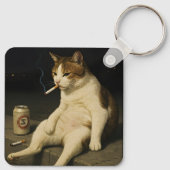 Sigaretten Kitten Grappige Roken Kat Gen Z Meme Sleutelhanger (Achterkant)