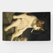 Sigaretten Kitten Grappige Roken Kat Gen Z Meme Spandoek (Horizontaal)