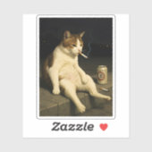 Sigaretten Kitten Grappige Roken Kat Gen Z Meme Sticker (Vel)