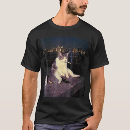 Sigaretten Kitten Grappige Roken Kat Meme Stomme H T-shirt (Voorkant)