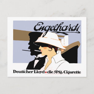 sigaretten van stijl en scheepvaartlijn en briefkaart