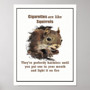 Sigaretten zijn als Motivatie Quote Squirrels Poster