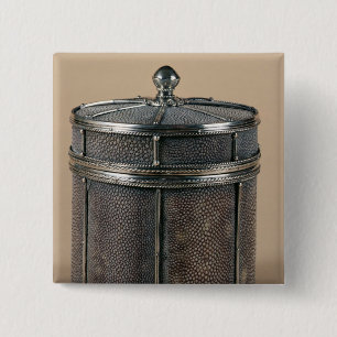 Sigarettendoos met scharnierende zijden, 1928 vierkante button 5,1 cm