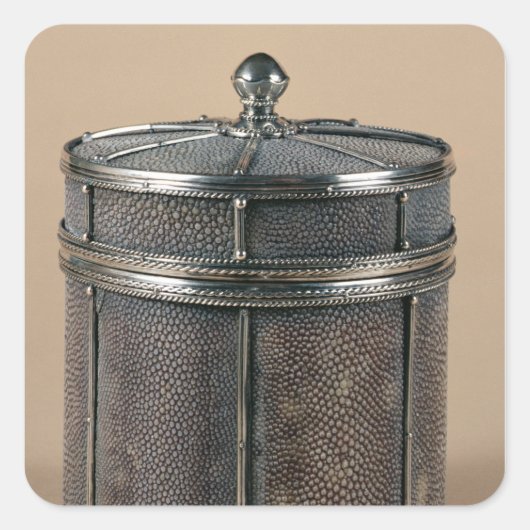 Sigarettendoos met scharnierende zijden, 1928 vierkante sticker (Voorkant)