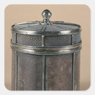 Sigarettendoos met scharnierende zijden, 1928 vierkante sticker