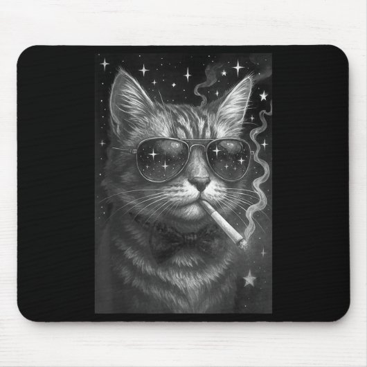 Sigarettenkitten Grappig Roken Kat Meme Stompzinni Muismat (Voorkant)