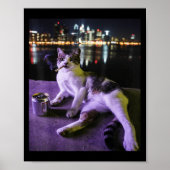 Sigarettenkitten Grappig Roken Kat Meme Stompzinni Poster (Voorkant)