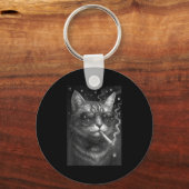 Sigarettenkitten Grappig Roken Kat Meme Stompzinni Sleutelhanger (Voorkant)