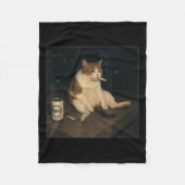 Sigarettenkitten Grappig Roken Kat Meme Stud Fleece Deken (Voorkant)