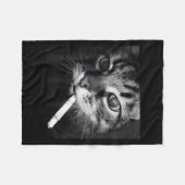 Sigarettenkitten Grappig Roken Kat Meme Stud Herse Fleece Deken (Voorkant (Horizontaal))