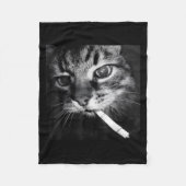 Sigarettenkitten Grappig Roken Kat Meme Stud Herse Fleece Deken (Voorkant)
