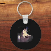 Sigarettenkitten Grappig Roken Kat Meme Stud Herse Sleutelhanger (Voorkant)