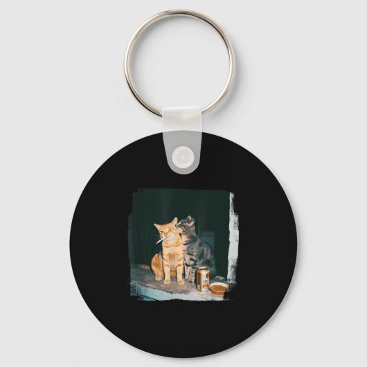 Sigarettenkitten Grappig Roken Kat Meme Stud Herse Sleutelhanger (Voorkant)
