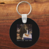 Sigarettenkitten Grappig Roken Kat Meme Stud Herse Sleutelhanger (Voorkant)