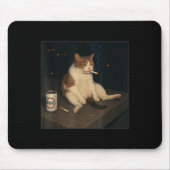 Sigarettenkitten Grappig Roken Kat Meme Stud Muismat (Voorkant)