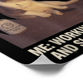 Sigarettenkitten Grappige Roken Kat Meme Werk-leve Poster (Hoek)