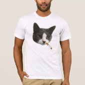 Sigarettenrookkat Funny Feline Lover T-shirt (Voorkant)