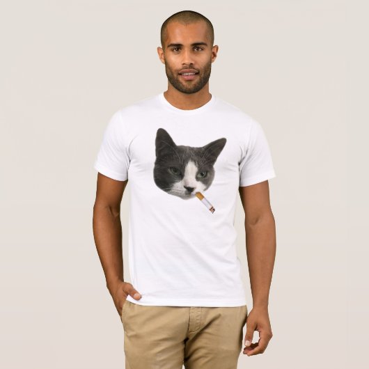 Sigarettenrookkat Funny Feline Lover T-shirt (Voorkant volledig)