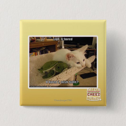 Sigh. Iz bored Vierkante Button 5,1 Cm (Voorkant)